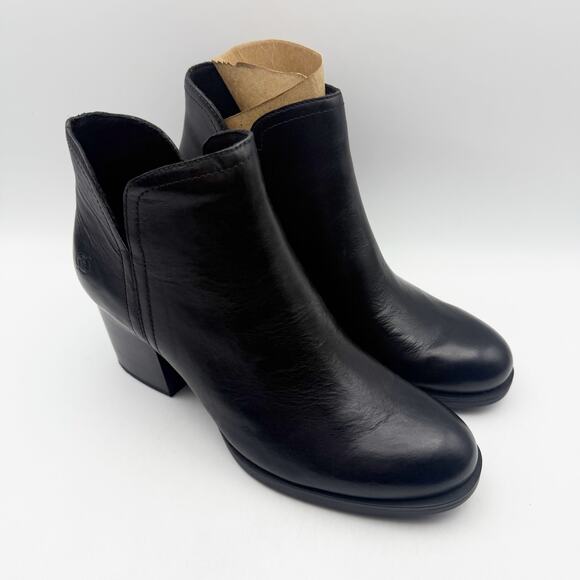 Born Womens Olivia Ankle Booties US 8.5 M EU 39 Black Leather NIB - Picture 6 of 13